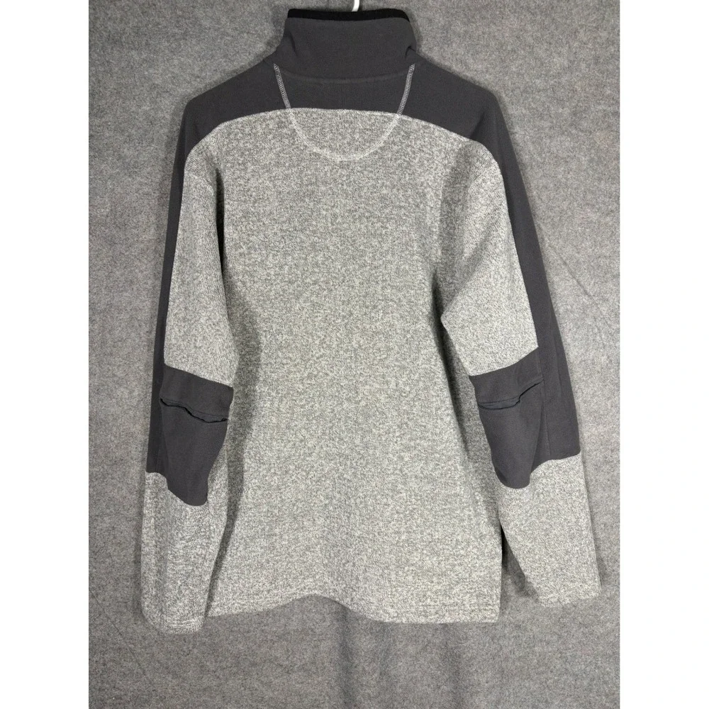 The North Face Gordon Lyons Mens XL Heather‎ Grey Black Quarter Zip Fleece